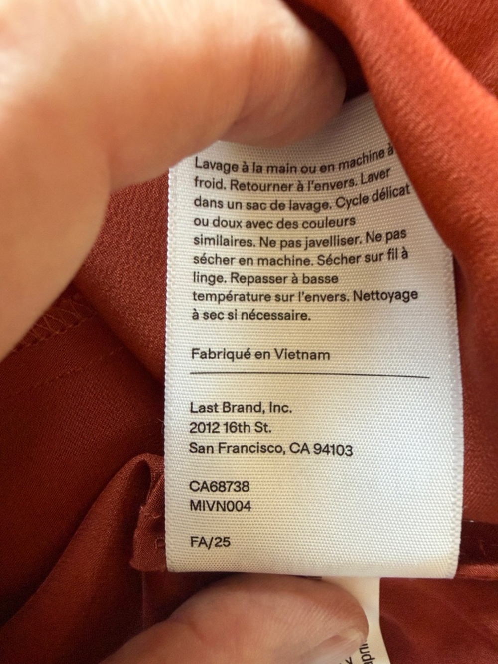 NWT Quince 100% Washable Silk Slip Dress in Paprika Red - Small - Picture 10 of 15